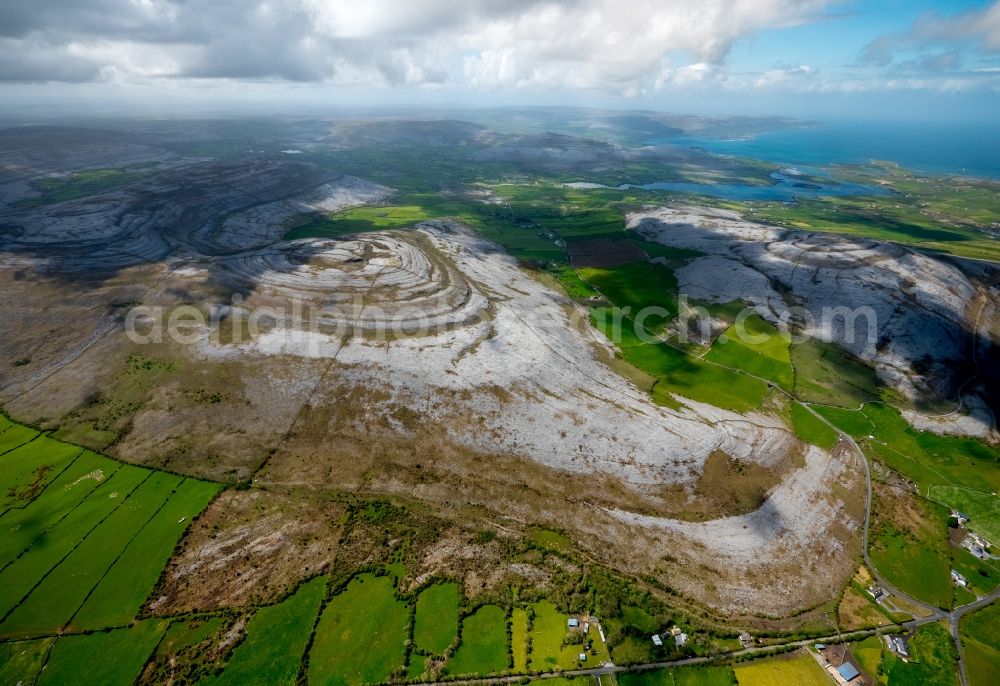 Mullaghmore Burren County from above - Rock and mountain landscape in Mullaghmore Burren County in Clare, Ireland