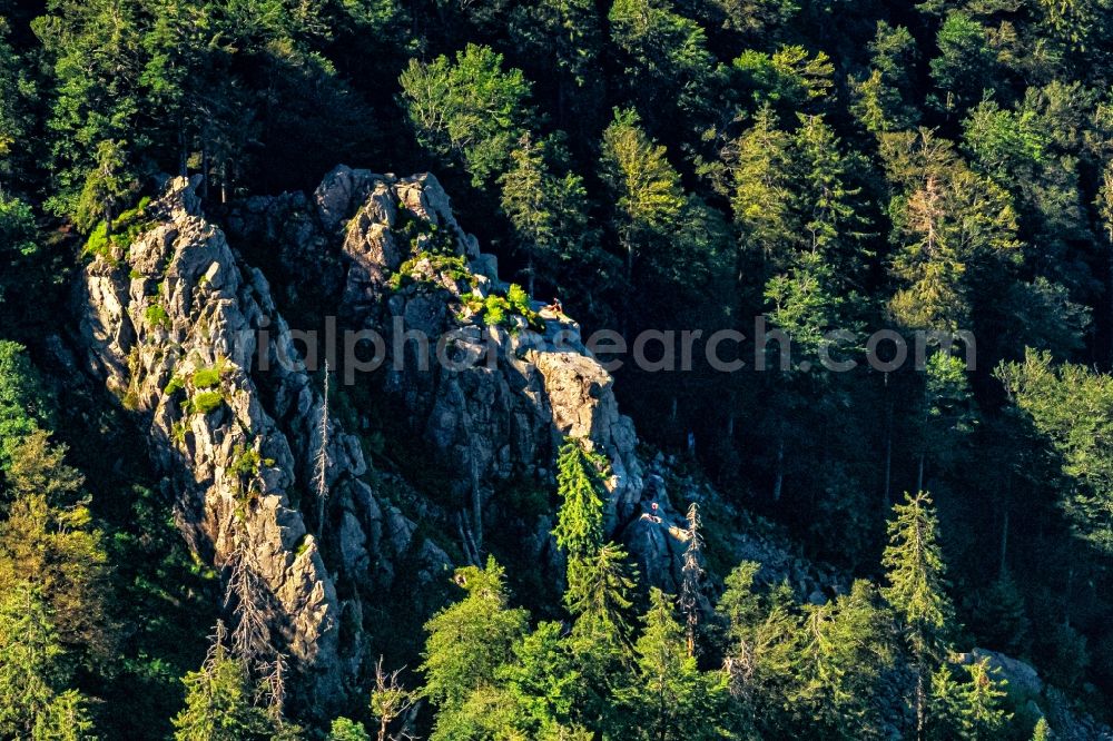 Aerial photograph Glottertal - Rock and mountain landscape on Kandel in Glottertal in the state Baden-Wurttemberg, Germany