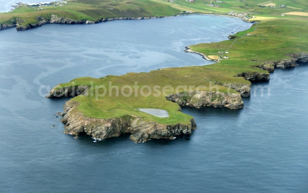 Aerial photograph Lerwick - Mainland cliffs and coastline of Shetland Islands of Scotland in the North Sea near Lerwick