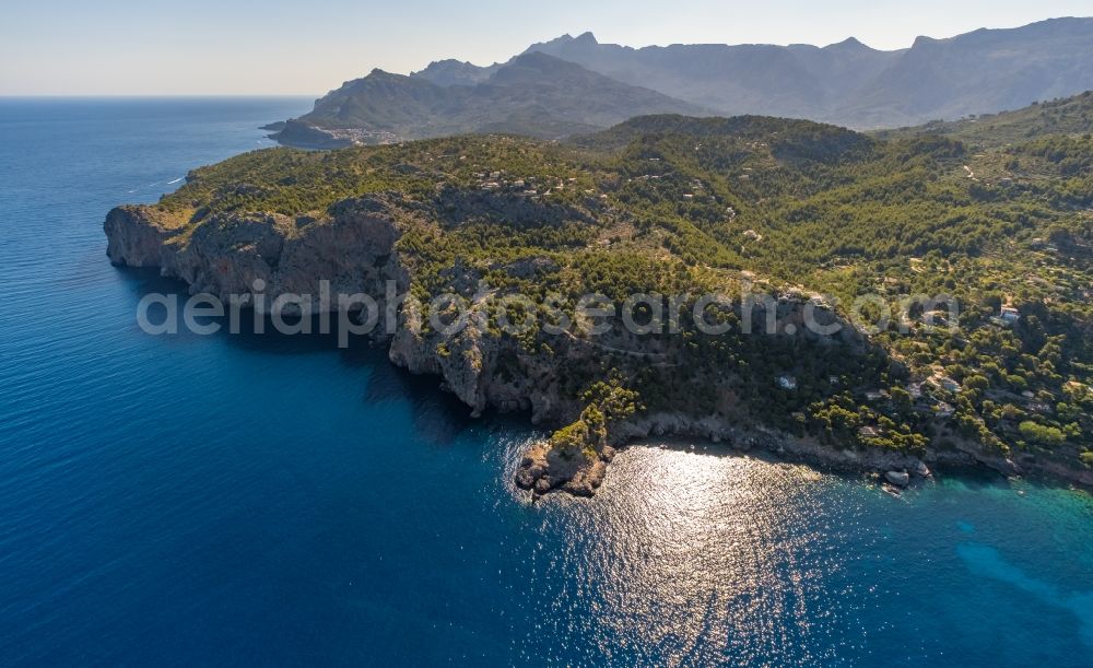 Alconasser from above - Rock Coastline on the cliffs in Alconasser in Balearic island of Mallorca, Spain