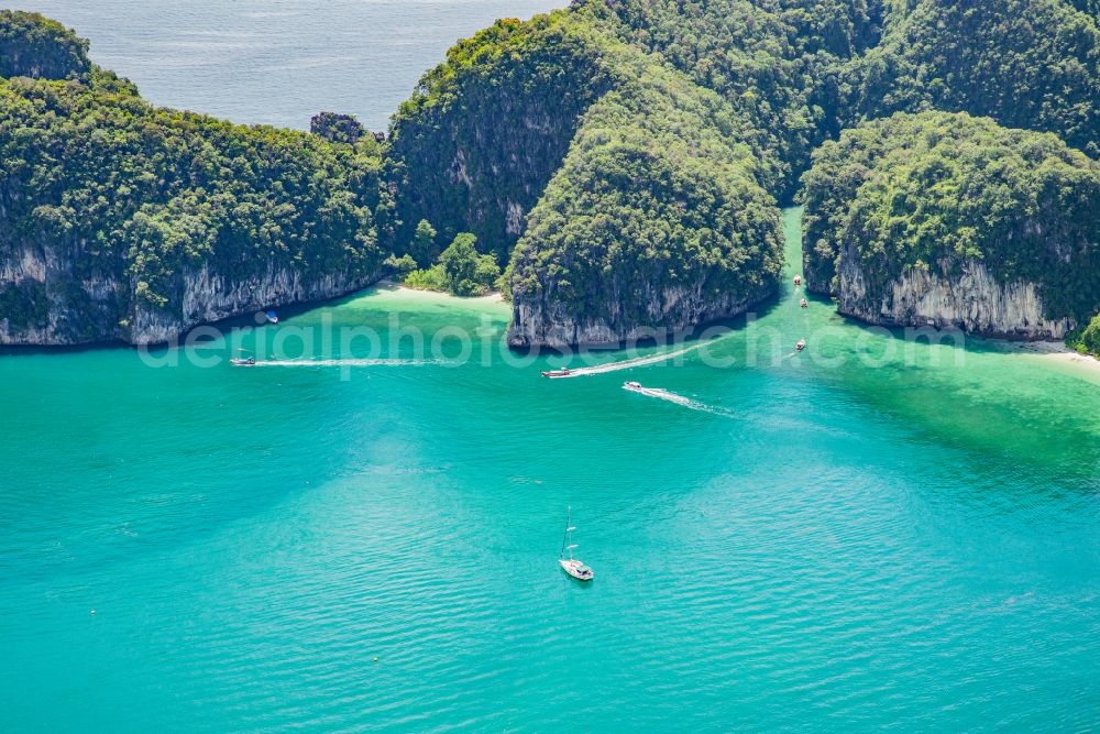 Nong Thale from above - Rock Coastline on the cliffs Hong Island in Nong Thale in Krabi, Thailand