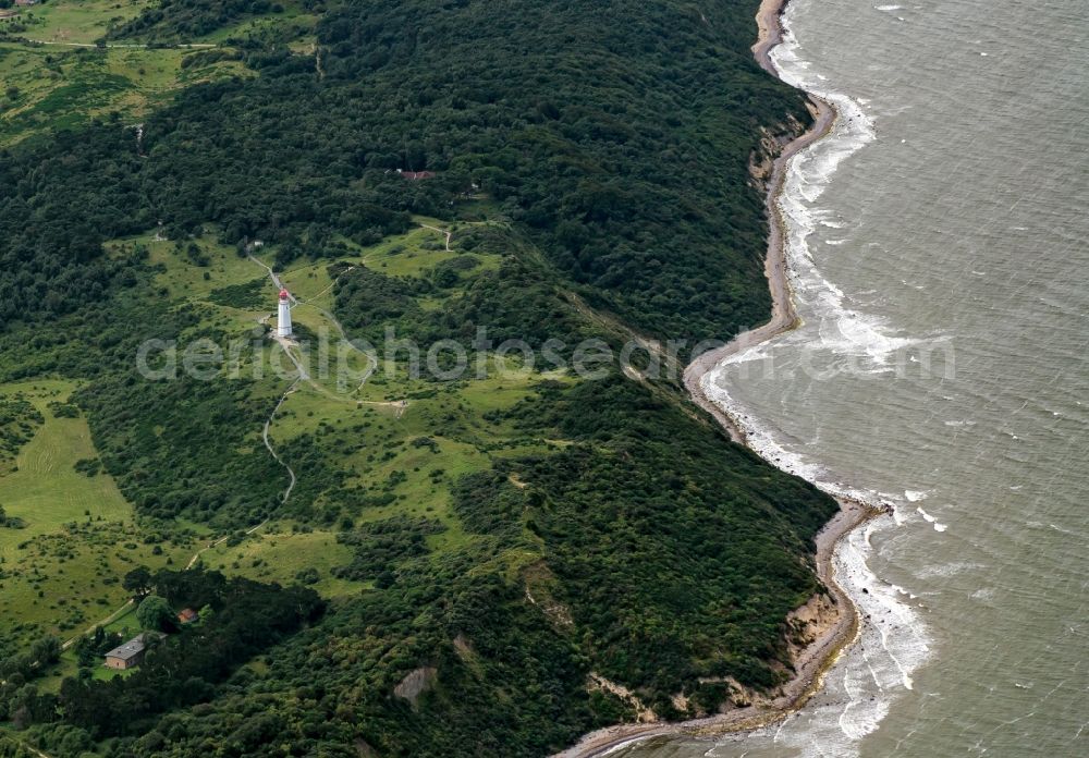 Aerial photograph Insel Hiddensee - Rock Coastline on the cliffs auf of Insel Hiddensee in the state Mecklenburg - Western Pomerania, Germany