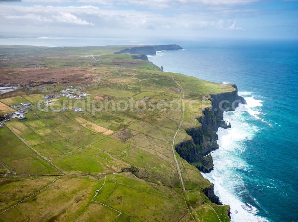 Aerial photograph Moher - Rock Coastline on the cliffs Klippen von Moher in Moher in Clare, Ireland