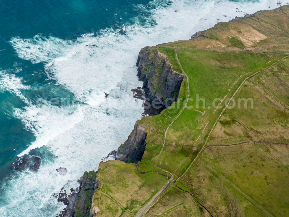 Aerial photograph Moher - Rock Coastline on the cliffs Klippen von Moher in Moher in Clare, Ireland