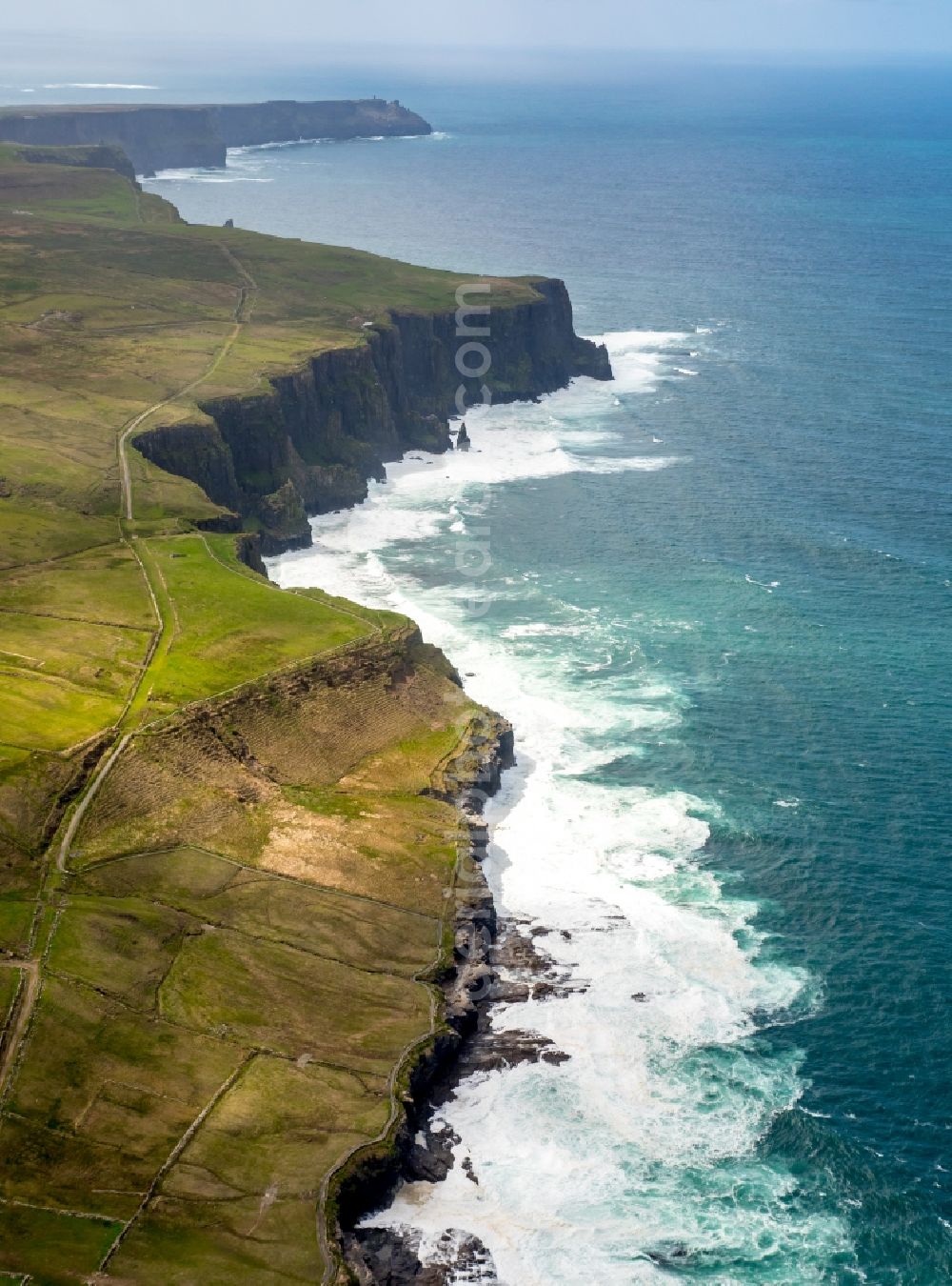 Aerial photograph Moher - Rock Coastline on the cliffs Klippen von Moher in Moher in Clare, Ireland