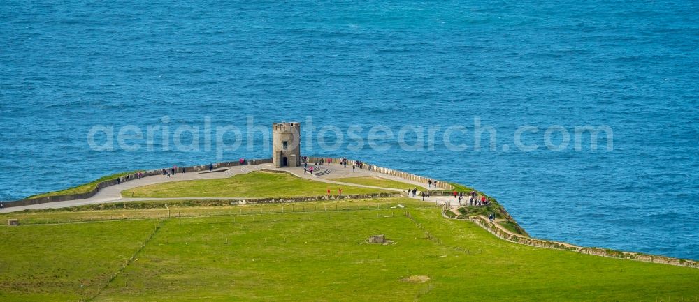 Aerial image Moher - Rock Coastline on the cliffs Klippen von Moher in Moher in Clare, Ireland