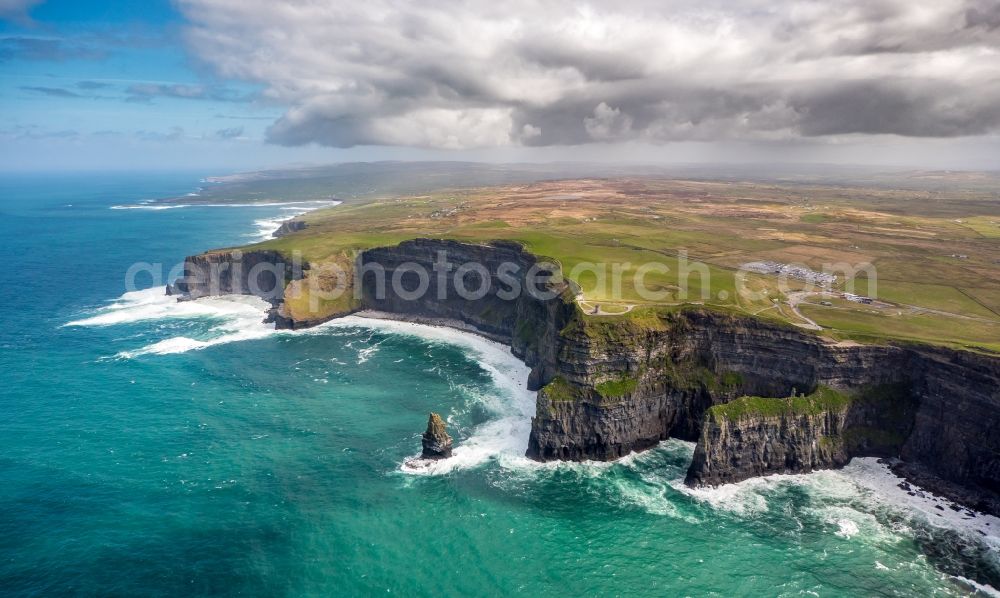 Aerial photograph Moher - Rock Coastline on the cliffs Klippen von Moher in Moher in Clare, Ireland