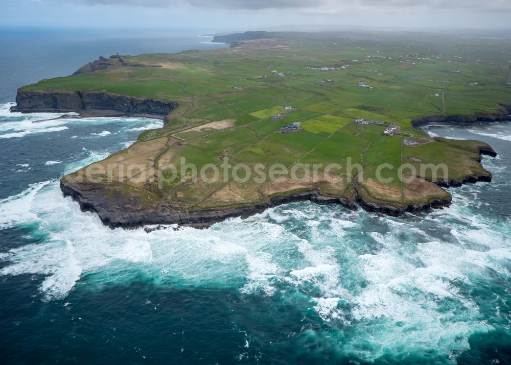 Clare from above - Rock Coastline on the cliffs North Atlantic Ocean in Clare, Ireland