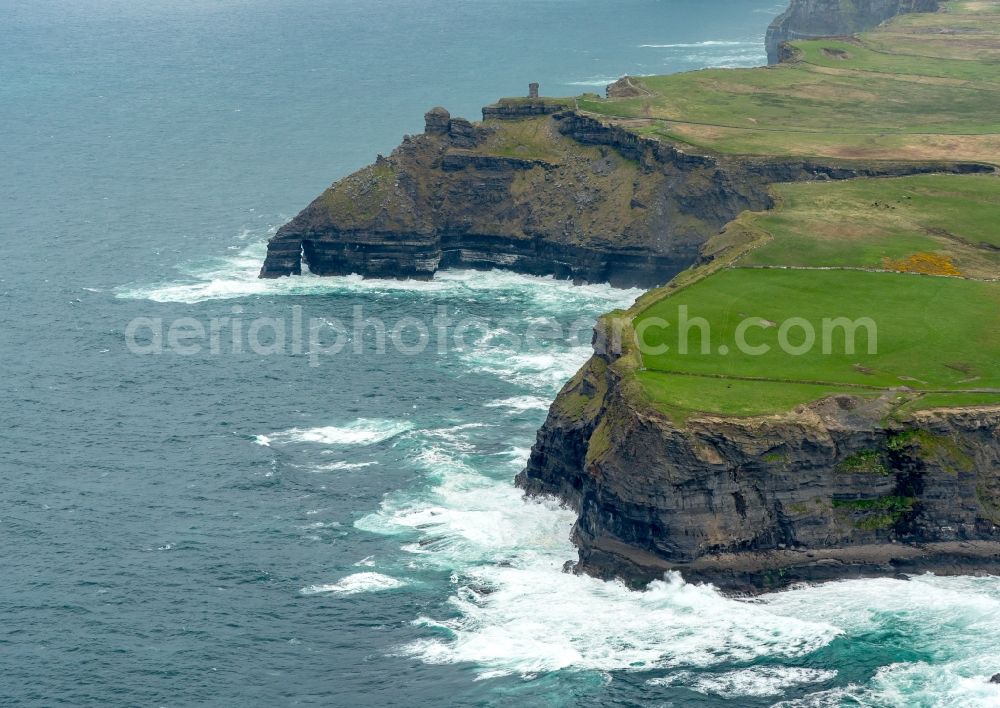 Clare from above - Rock Coastline on the cliffs North Atlantic Ocean in Clare, Ireland