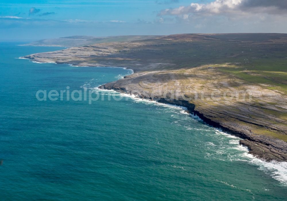 Aerial photograph Murroogh - Rock Coastline on the cliffs North Atlantic Ocean in Murroogh in Clare, Ireland