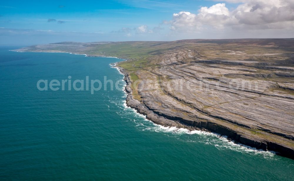 Murroogh from above - Rock Coastline on the cliffs North Atlantic Ocean in Murroogh in Clare, Ireland