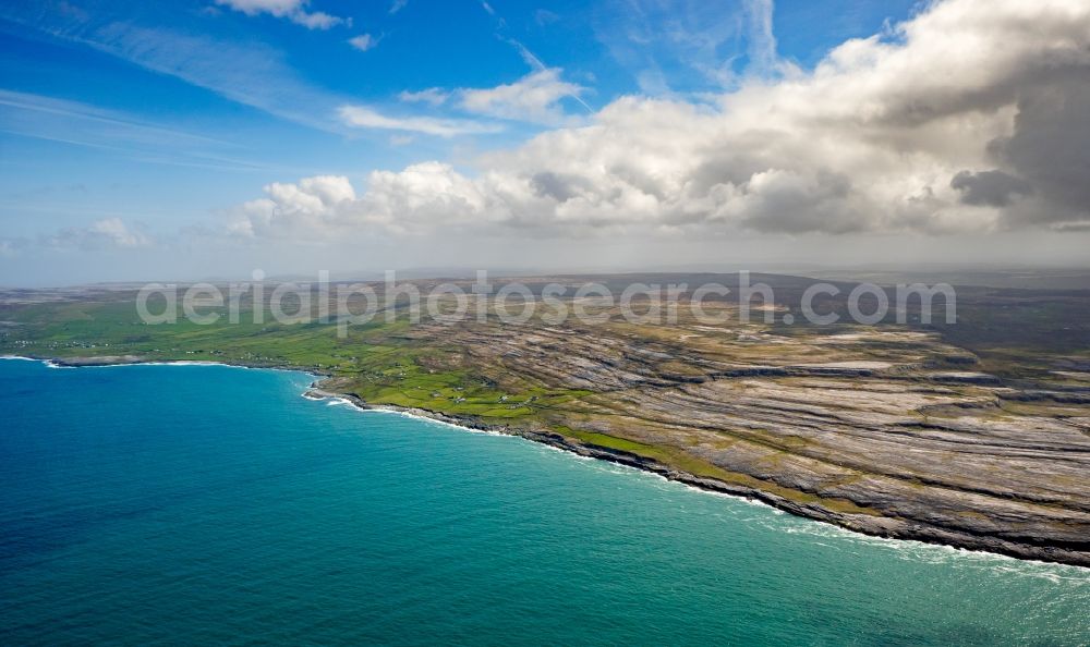 Murroogh from the bird's eye view: Rock Coastline on the cliffs North Atlantic Ocean in Murroogh in Clare, Ireland