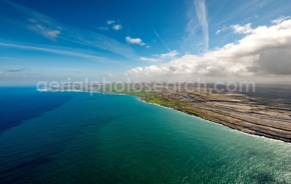 Aerial image Murroogh - Rock Coastline on the cliffs North Atlantic Ocean in Murroogh in Clare, Ireland