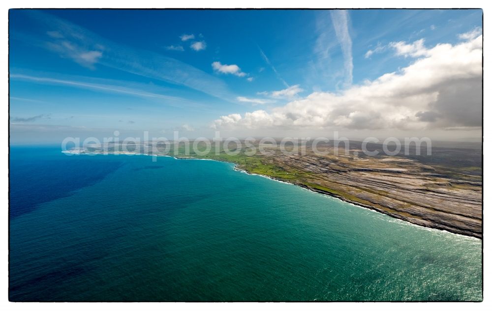 Aerial photograph Murroogh - Rock Coastline on the cliffs North Atlantic Ocean in Murroogh in Clare, Ireland