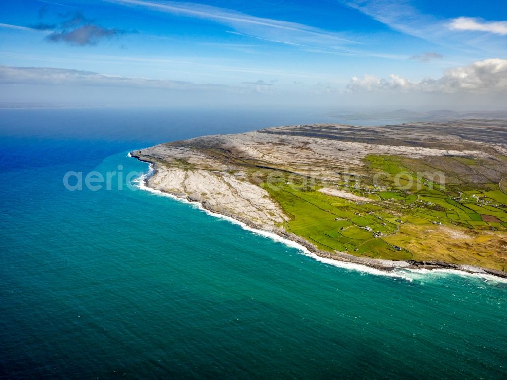 Murroogh from the bird's eye view: Rock Coastline on the cliffs North Atlantic Ocean in Murroogh in Clare, Ireland