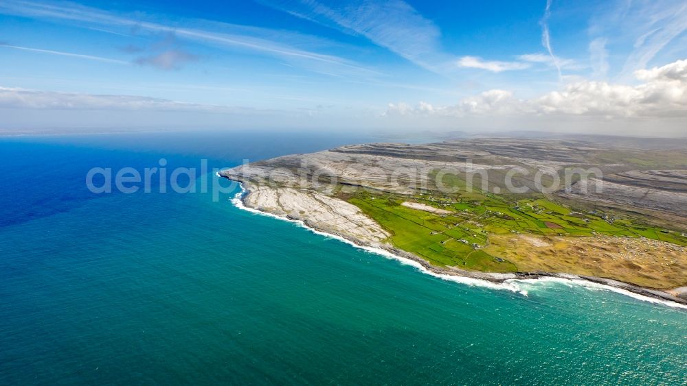 Aerial photograph Murroogh - Rock Coastline on the cliffs North Atlantic Ocean in Murroogh in Clare, Ireland