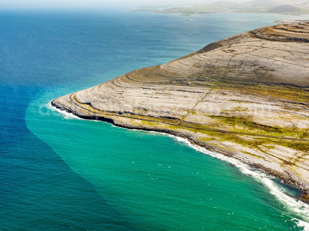 Murroogh from the bird's eye view: Rock Coastline on the cliffs North Atlantic Ocean in Murroogh in Clare, Ireland