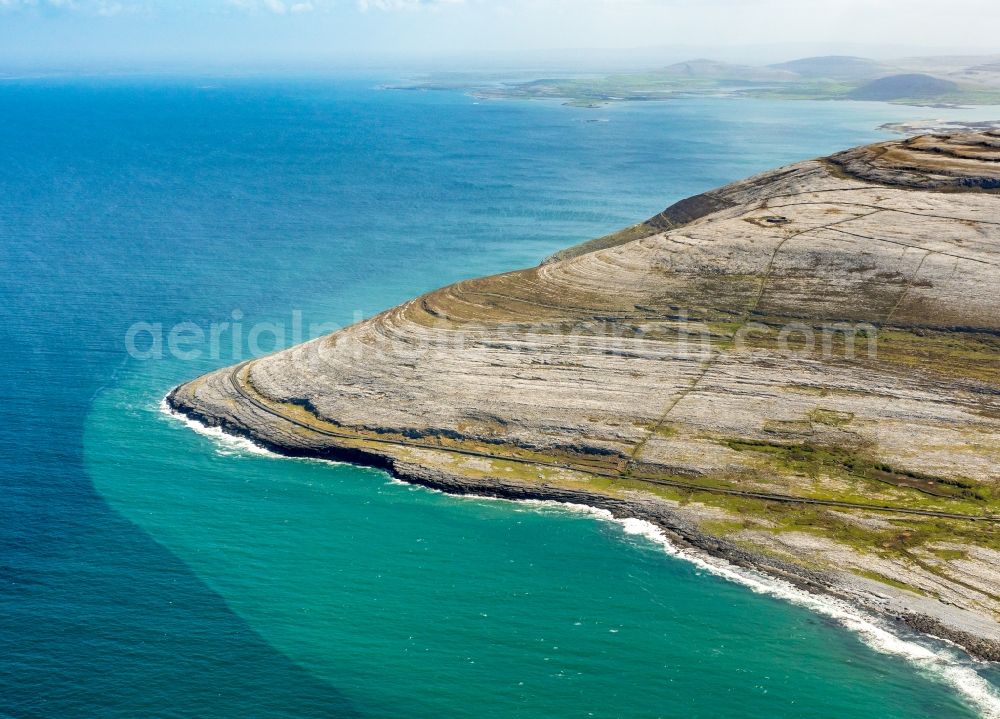 Aerial image Murroogh - Rock Coastline on the cliffs North Atlantic Ocean in Murroogh in Clare, Ireland