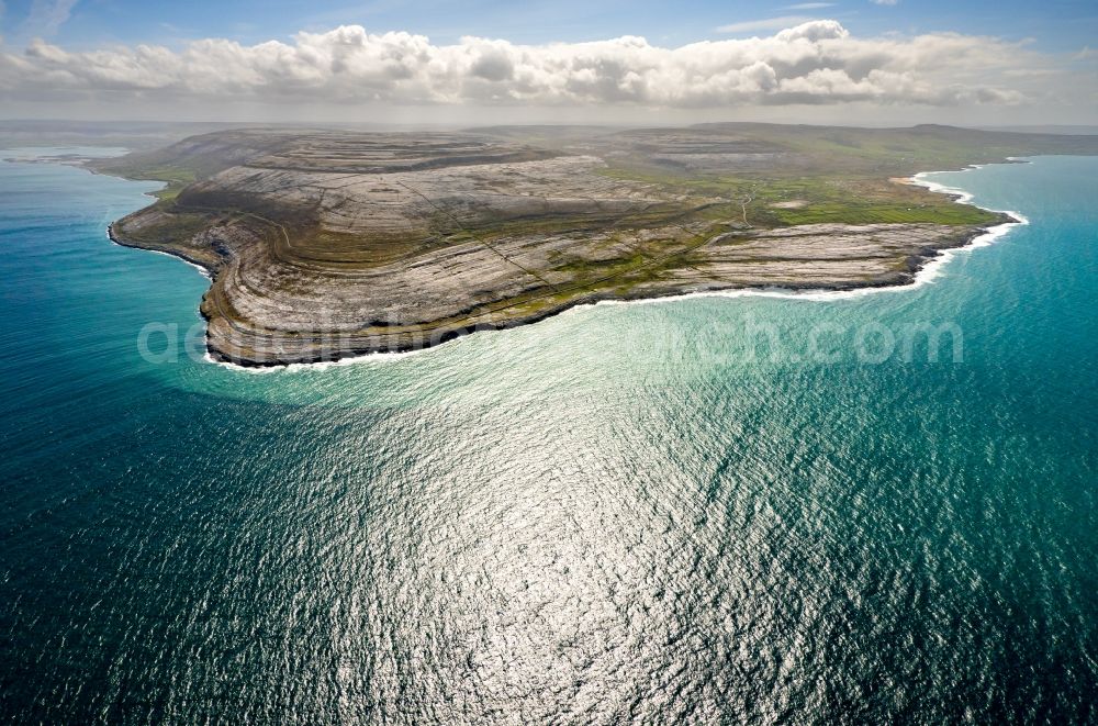 Aerial photograph Murroogh - Rock Coastline on the cliffs North Atlantic Ocean in Murroogh in Clare, Ireland