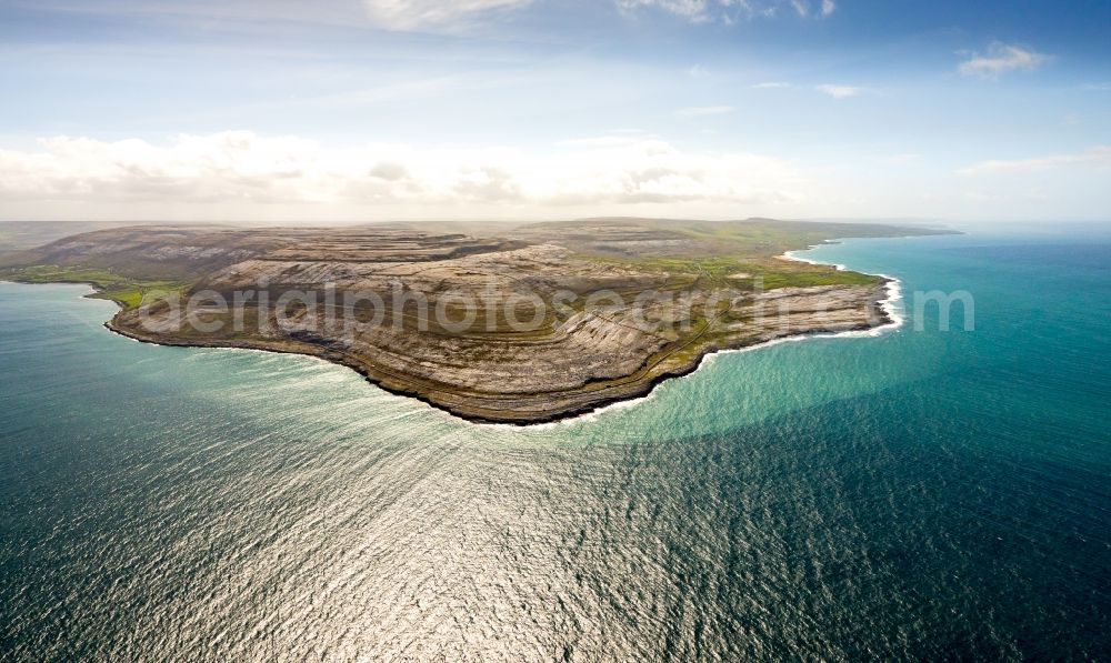 Murroogh from the bird's eye view: Rock Coastline on the cliffs North Atlantic Ocean in Murroogh in Clare, Ireland