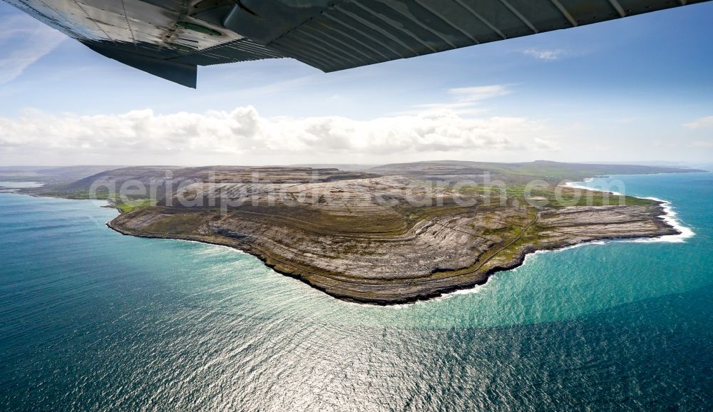 Aerial image Murroogh - Rock Coastline on the cliffs North Atlantic Ocean in Murroogh in Clare, Ireland