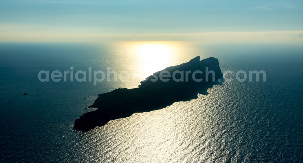 Aerial image Andratx - Plateau in the water Sa Dragonera in Andratx in Balearic Islands, Spain