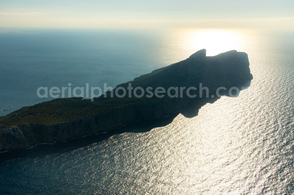 Andratx from above - Plateau in the water Sa Dragonera in Andratx in Balearic Islands, Spain