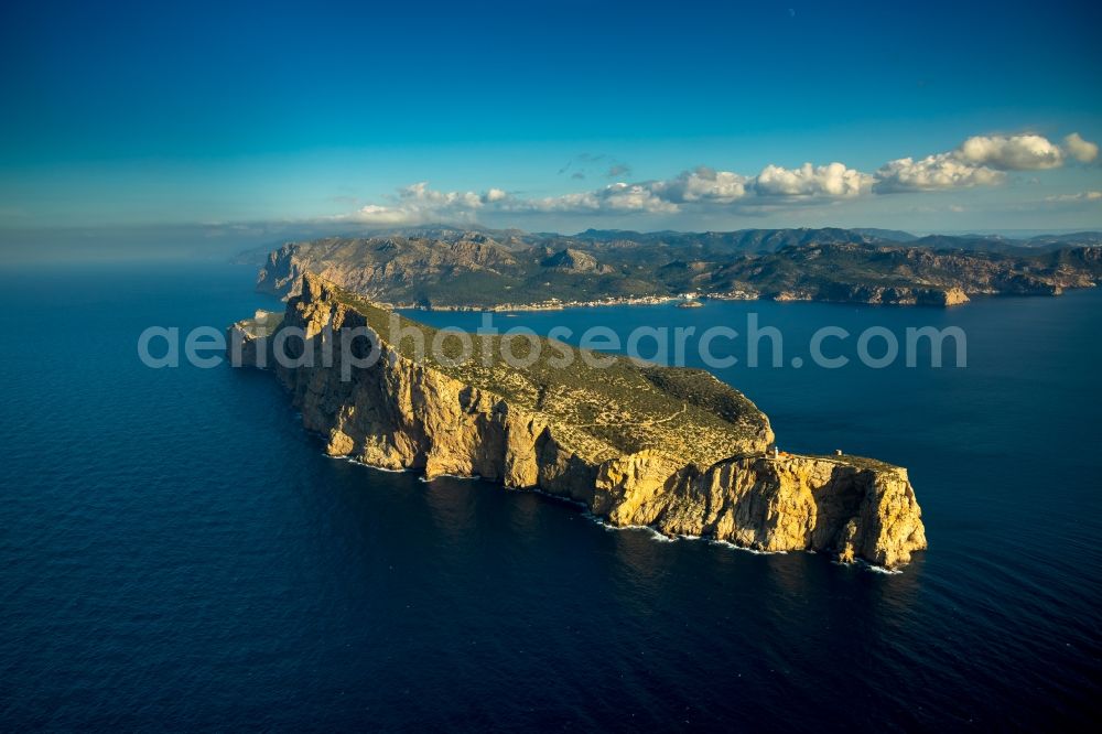 Aerial image Andratx - Plateau in the water Sa Dragonera in Andratx in Balearic Islands, Spain