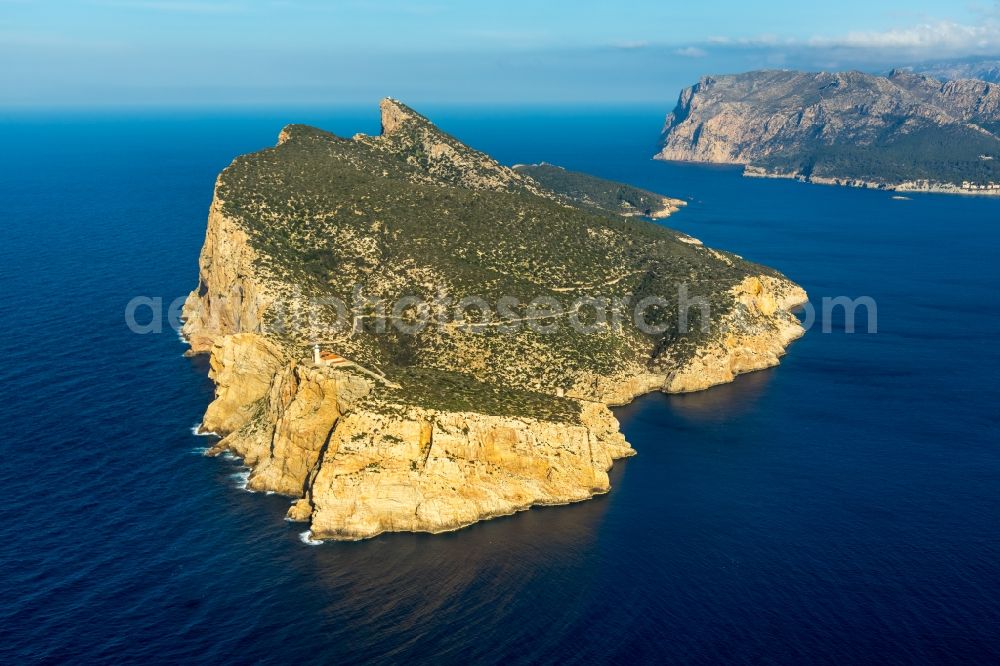 Aerial image Andratx - Plateau in the water Sa Dragonera in Andratx in Balearic Islands, Spain