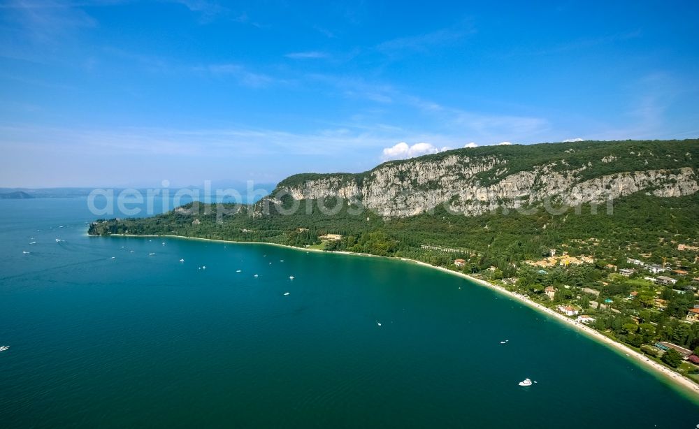 Aerial image Garda - Plateau Monte Luppia in Garda in Veneto, Italy