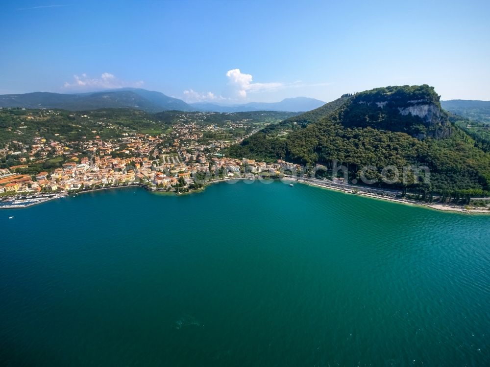 Aerial image Garda - Plateau Rocca di Garda in Garda in Veneto, Italy