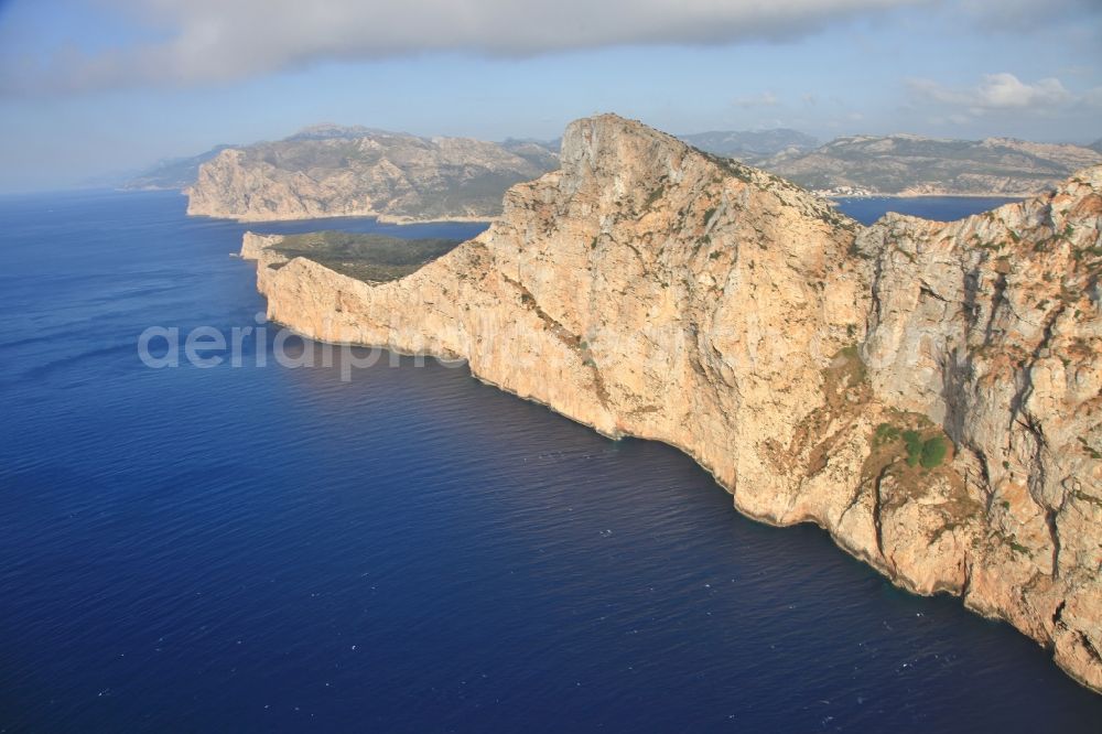 Andratx from above - Plateau in the water of the islet Sa Dragonera at Cap de Tramuntana in Andratx in Mallorca in Balearic Islands, Spain