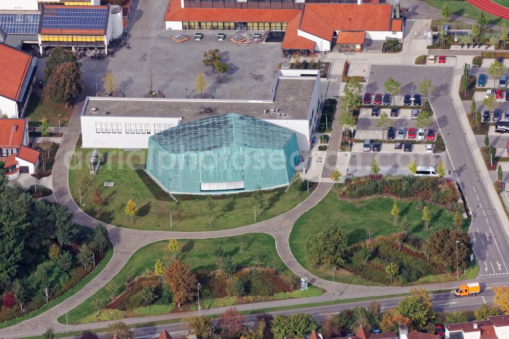 Aerial image Planegg - School building of the Feodor-Lynen-Gymnasium in Planegg in the state Bavaria