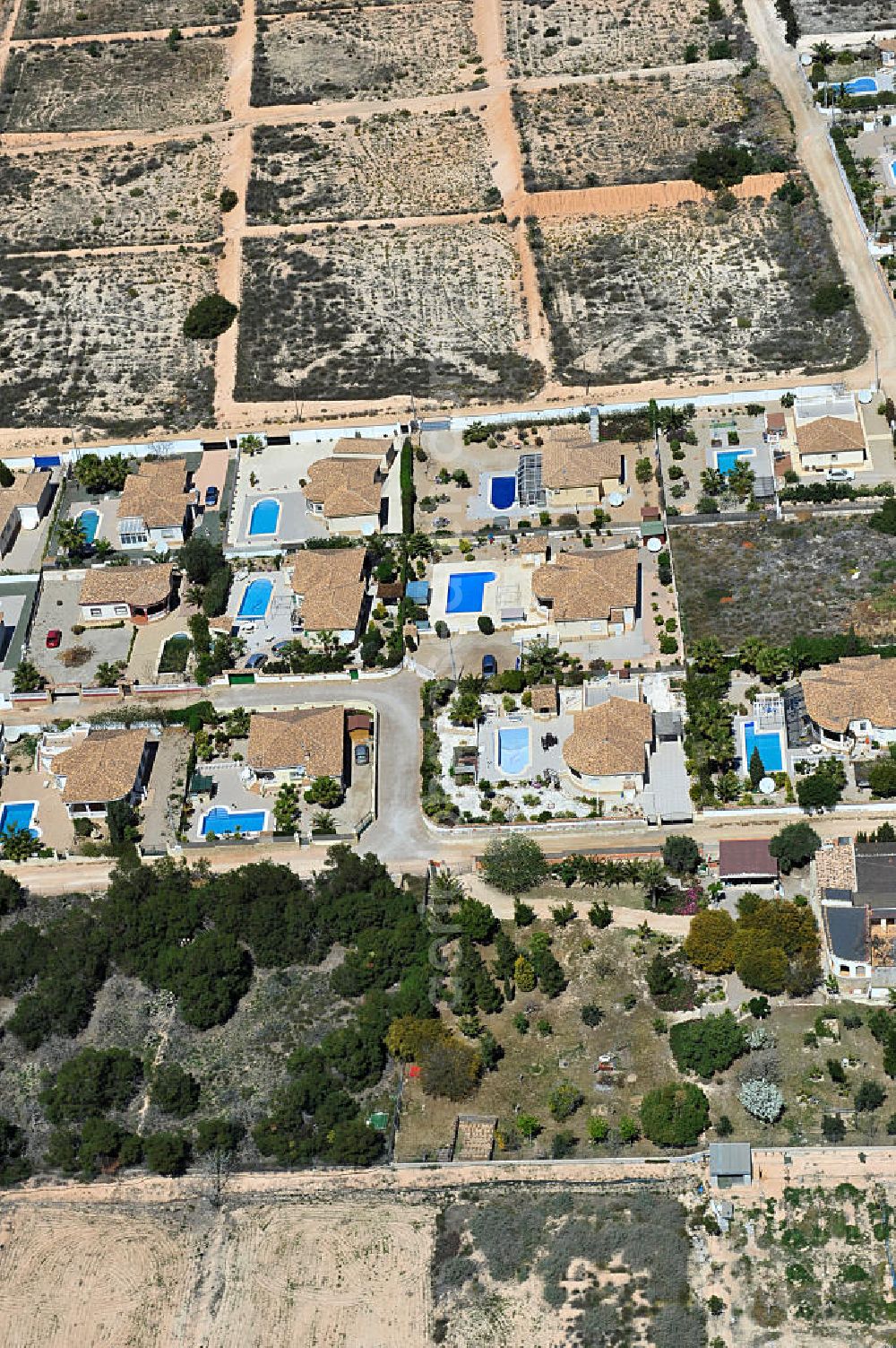 Casas Del Cura from the bird's eye view: Holiday homes in Casas Del Cura vacancy in the region of Murcia in Spain