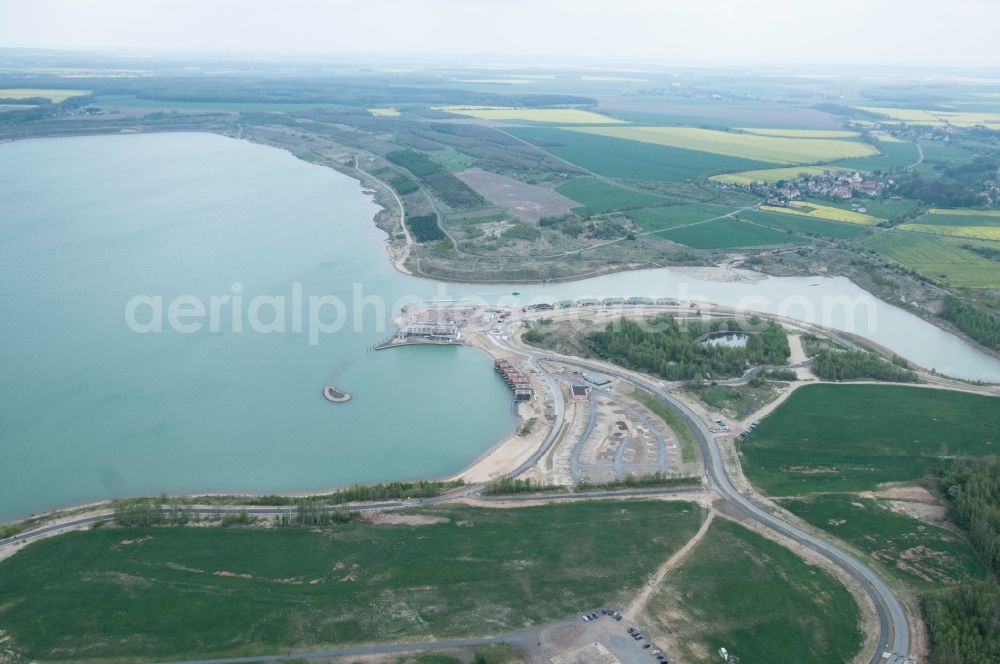 Aerial image Großpösna - View holiday village Lagovida at the Magdeborn peninsula at the land restoration area Neuseenland Stoermthaler See