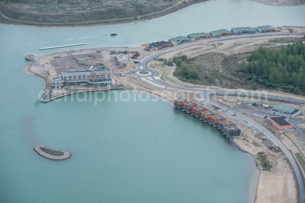 Aerial photograph Großpösna - View holiday village Lagovida at the Magdeborn peninsula at the land restoration area Neuseenland Stoermthaler See