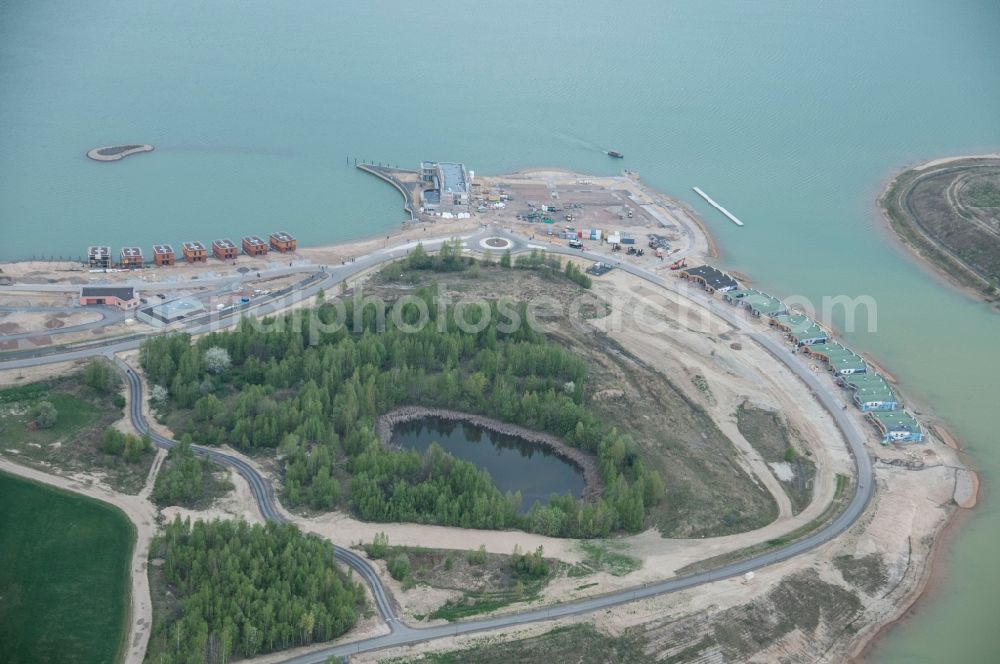 Aerial photograph Großpösna - View holiday village Lagovida at the Magdeborn peninsula at the land restoration area Neuseenland Stoermthaler See