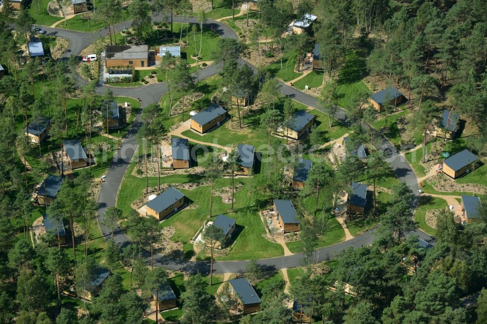 Aerial photograph Krausnick - View on various mobile homes on the Tropical Islands area in Krausnick in the state Brandenburg