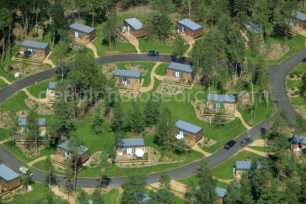 Krausnick from above - View on various mobile homes on the Tropical Islands area in Krausnick in the state Brandenburg