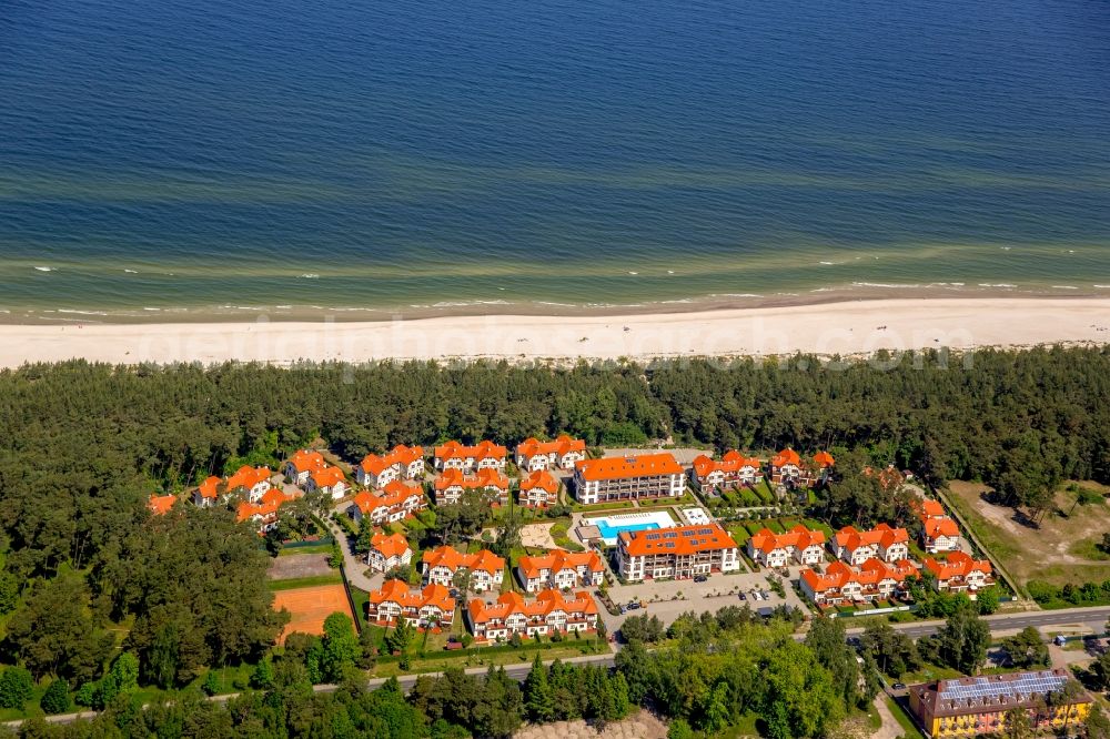 Aerial image Rogowo - Holiday house plant of the park der Burco Development Polska Sp. z o.o. in Rogowo in West Pomerania, Poland