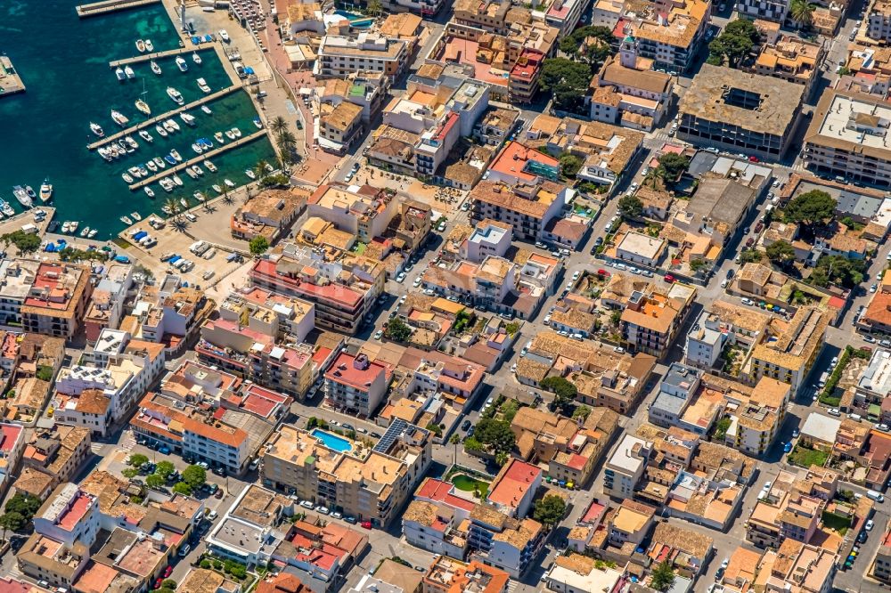 Es Pelats from the bird's eye view: Holiday house plant of the park on Carrer de ses Monges in Es Pelats in Balearic island of Mallorca, Spain