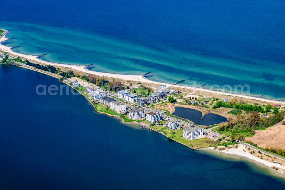 Heiligenhafen from above - Holiday home complex Duenenpark Steinwarder in Heiligenhafen on the Baltic Sea coast in the state Schleswig-Holstein, Germany