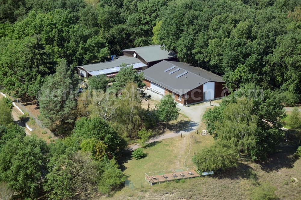 Aerial image Lebus - Holiday house plant of the park der Europaeischen Naturerlebnisstaette NABU in Lebus in the state Brandenburg