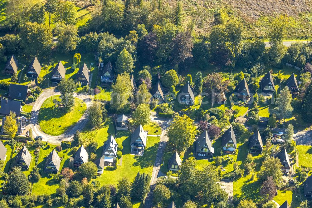 Aerial image Kirchhundem - Holiday house plant of the park Ferienhaeuser Silva in Oberhundem at Sauerland in the state North Rhine-Westphalia, Germany