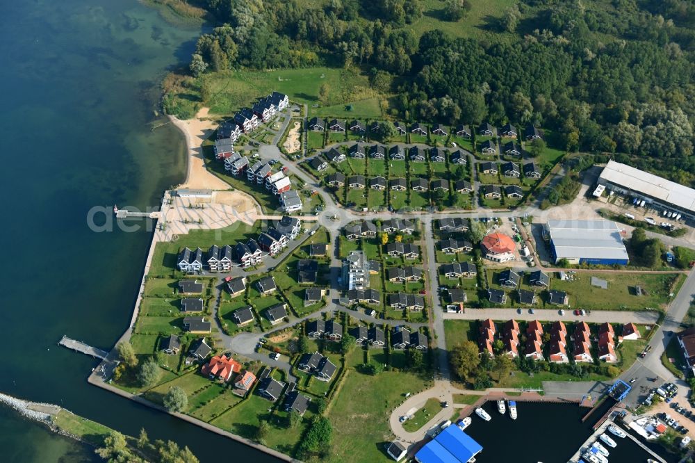 Rechlin from above - Holiday house plant of the park Ferienpark Mueritz Am Hafendorf in the district Hafendorf in Rechlin in the state Mecklenburg - Western Pomerania, Germany