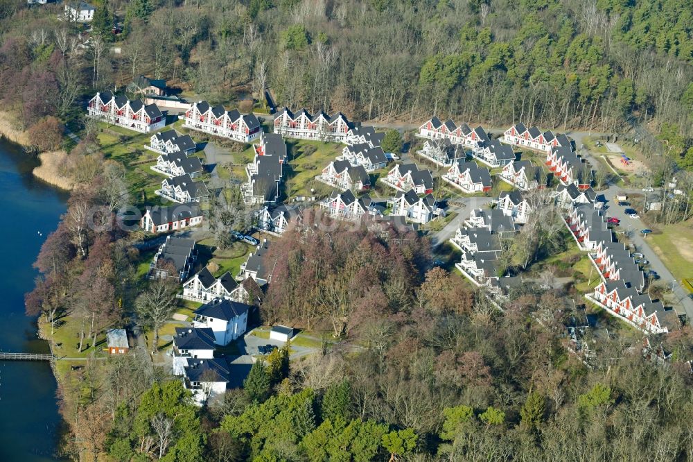 Bad Saarow from the bird's eye view: Holiday house plant of the park Ferienpark Schlosspark Bad Saarow in Bad Saarow in the state Brandenburg, Germany