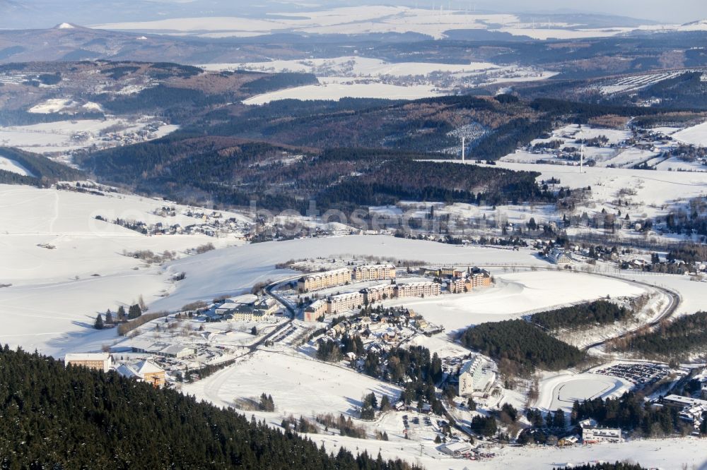 Oberwiesenthal from the bird's eye view: Holiday house plant of the park Elldus Resort in the district Kurort Oberwiesenthal in Oberwiesenthal in the state Saxony