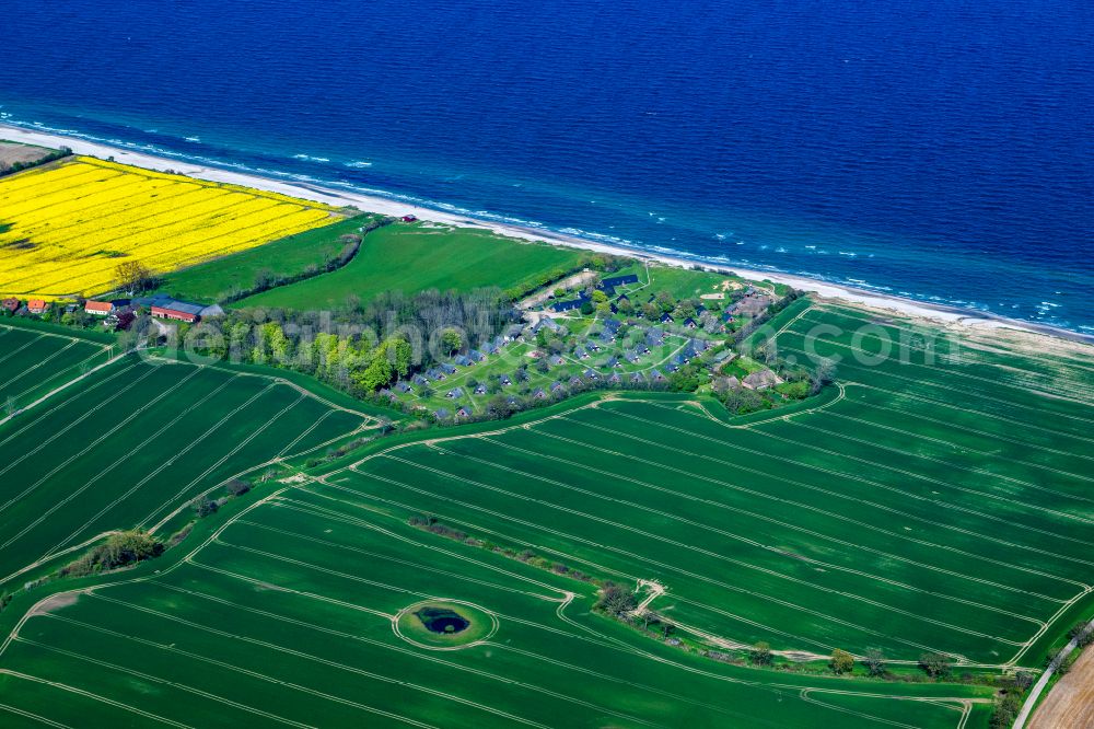 Aerial image Kronsgaard - Holiday house plant of the park Familienferiendorf Golsmaas on Feriendorf Golsmaas - Haffskoppel in Kronsgaard in the state Schleswig-Holstein, Germany