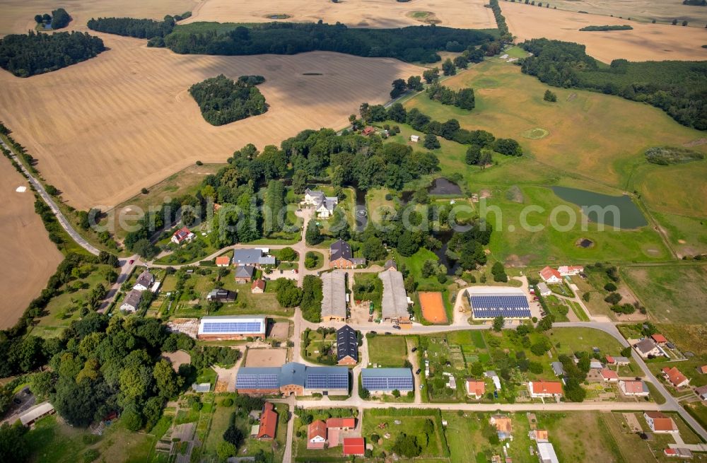 Aerial image Walkendorf - Holiday house plant of the park FerienGut Dalwitz including holiday flats, riding school and restaurant in Walkendorf in the state Mecklenburg - Western Pomerania