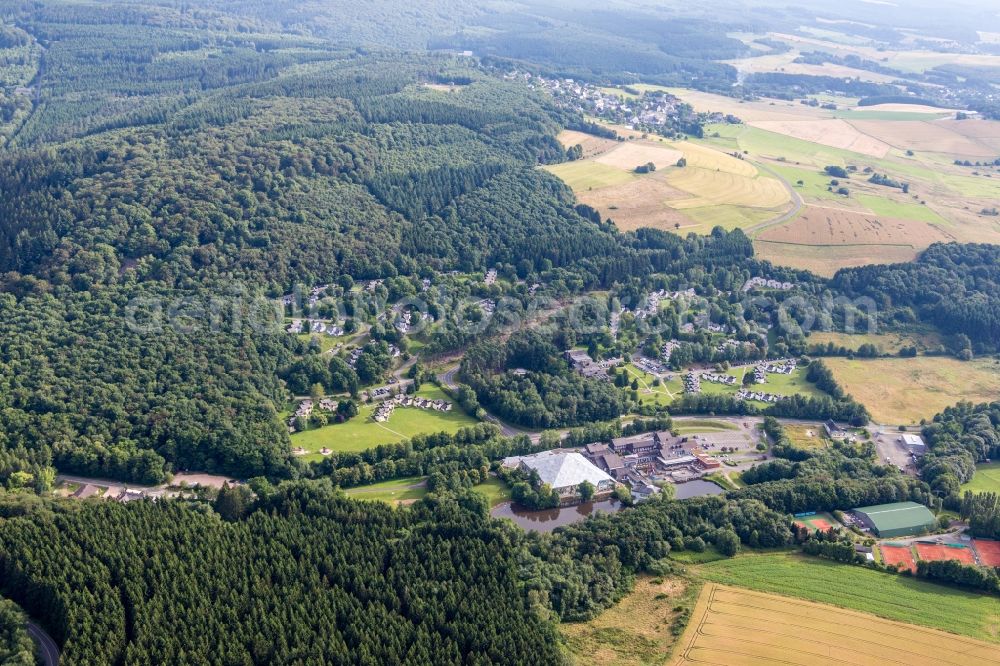 Oberhambach from the bird's eye view: Holiday house plant of the park Ferienpark Hambachtal in Oberhambach in the state Rhineland-Palatinate, Germany